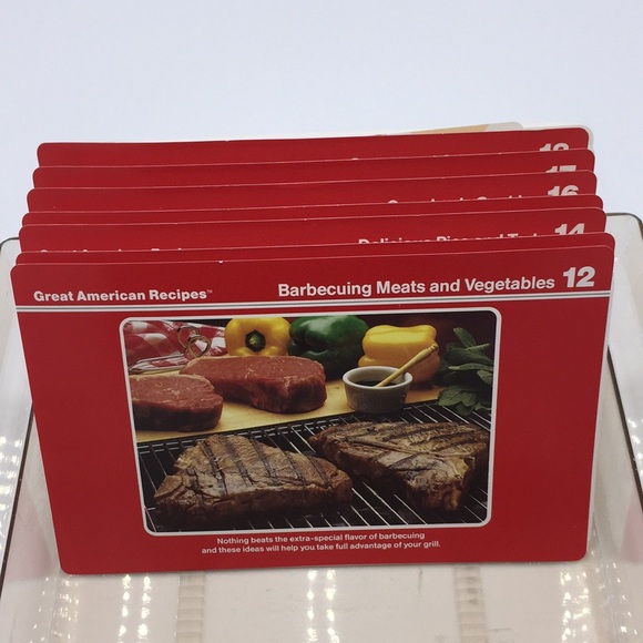 Vintage Great American Recipes Cards in Plastic Storage Box - Picture 11 of 16